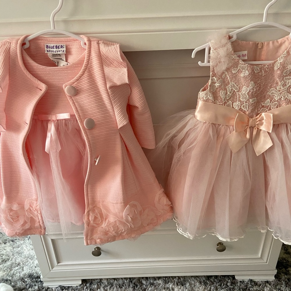2 baby girl pink tutu dresses